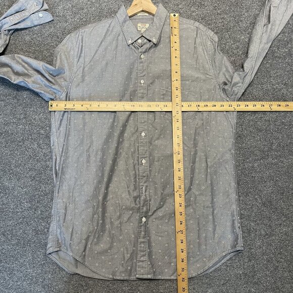 J. Crew Mens Classic Oxford Shirt LT All Cotton Gray Pattern - Picture 6 of 6